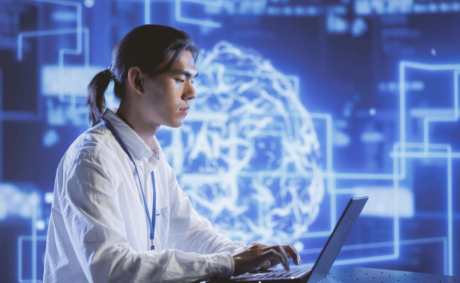 Professional analyzing blockchain transaction data on multiple monitors